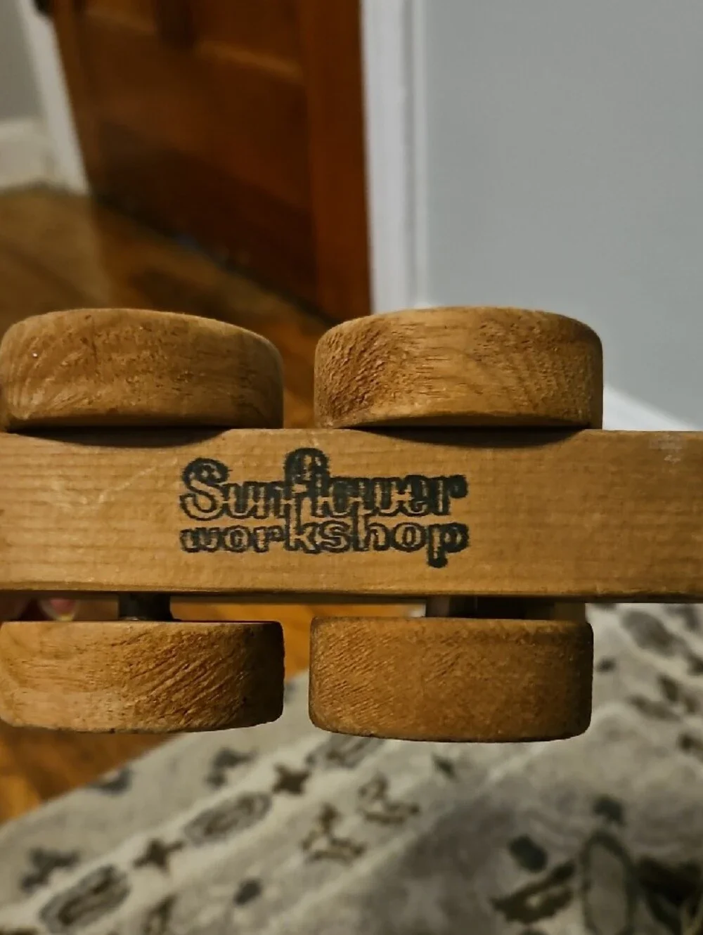 Classic Wooden Pull-Along Mouse Toy in Brown Sunflower Workshop